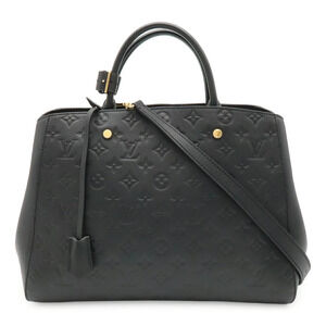 LOUIS VUITTON Monogram Empreinte Montaigne Handbag Tote Bag Shoulder Noir Black